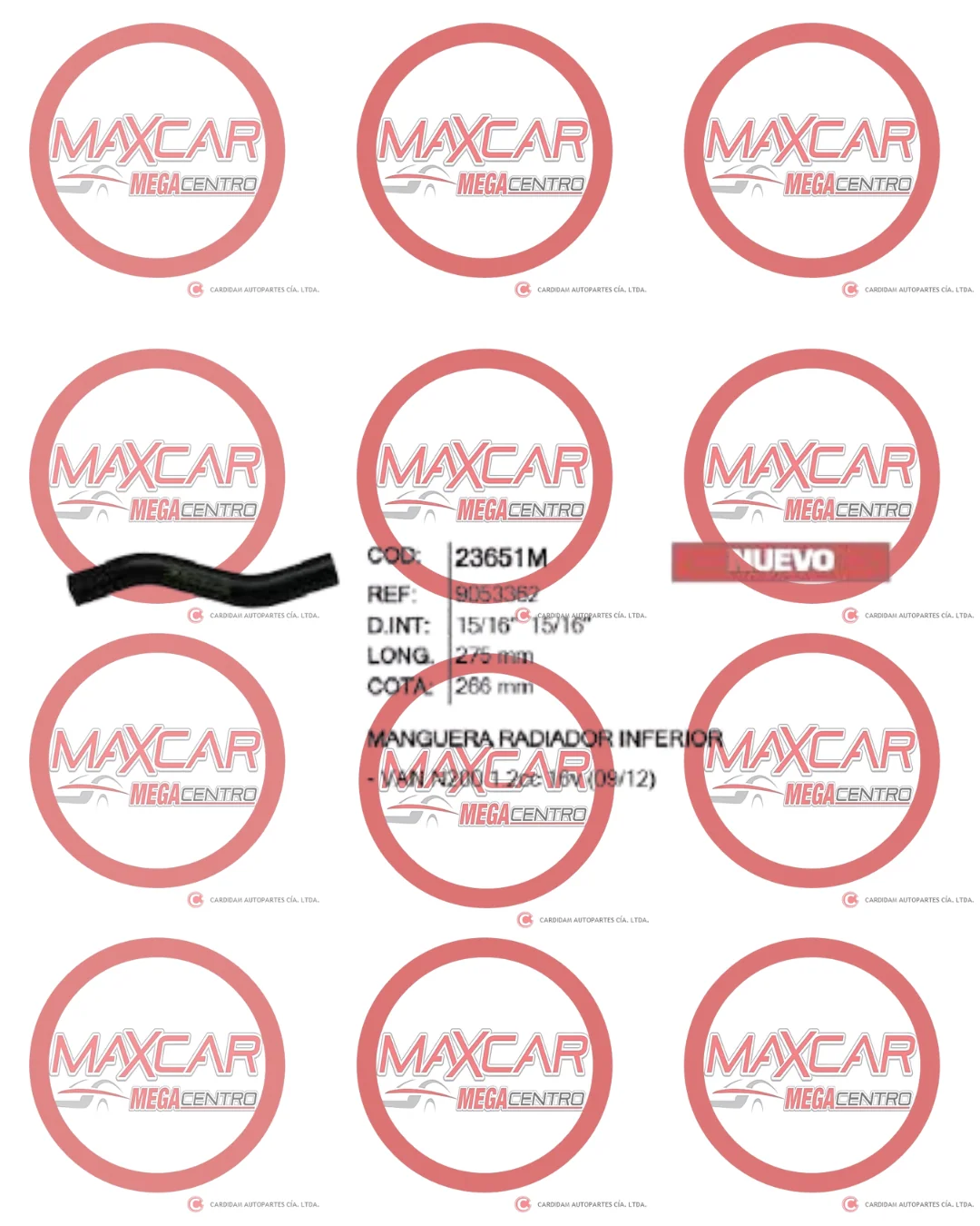 MAN.9053362 MANGUERA RADIADOR INF MGT VAN N200 1.2